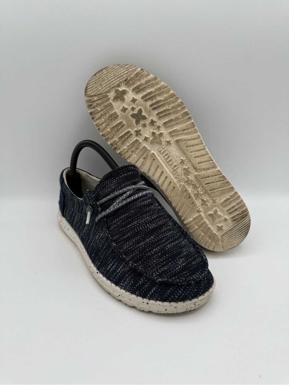 Women's Hey Dude Wendy Sox Navy Blue‎ Canvas Slip-On Casual Comfort Shoes Size 8